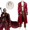 Devil Cos May Cry 3 Cosplay Costumes Dante Men s Game Uniforms Wig Red Long Poncho - Devil May Cry Store