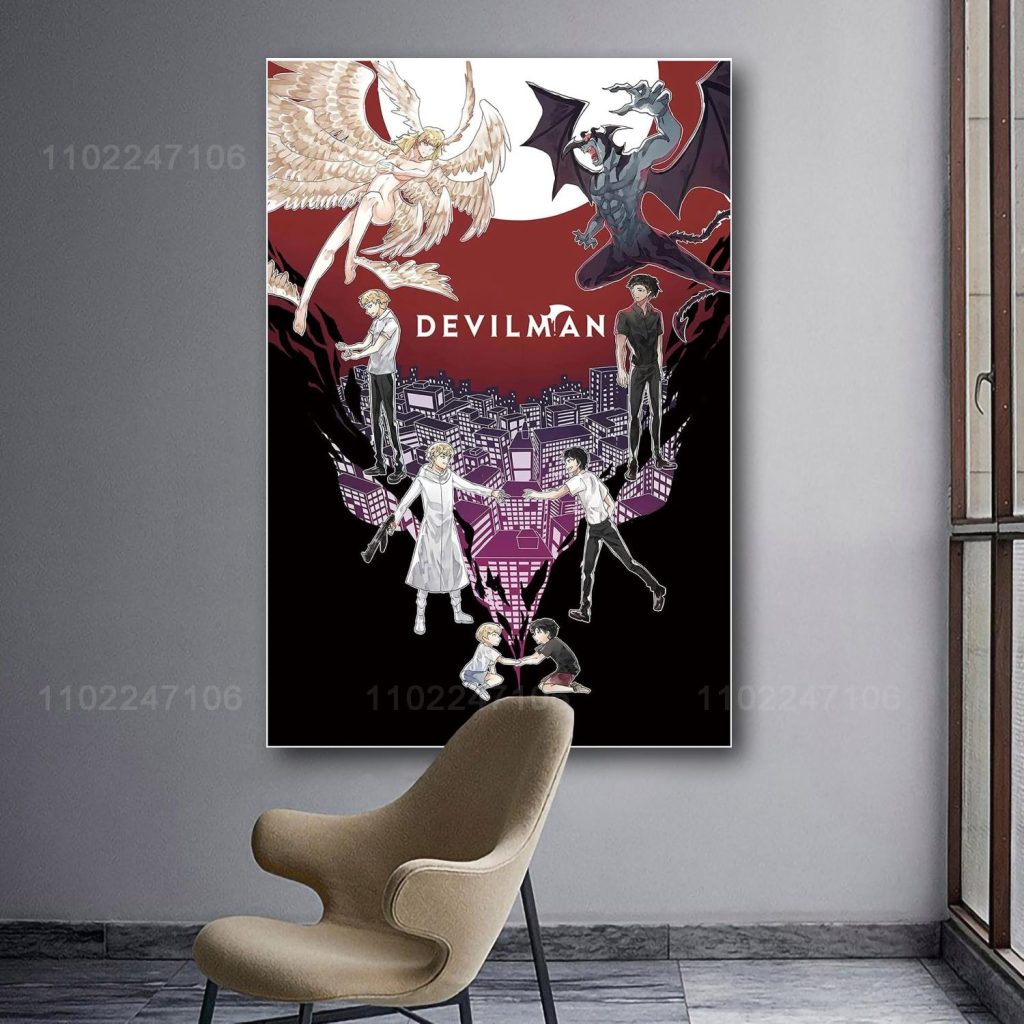 devilman crybaby cartoon 24x36 Decorative Canvas Posters Room Bar Cafe Decor Gift Print Art Wall Paintings 11 - Devil May Cry Store