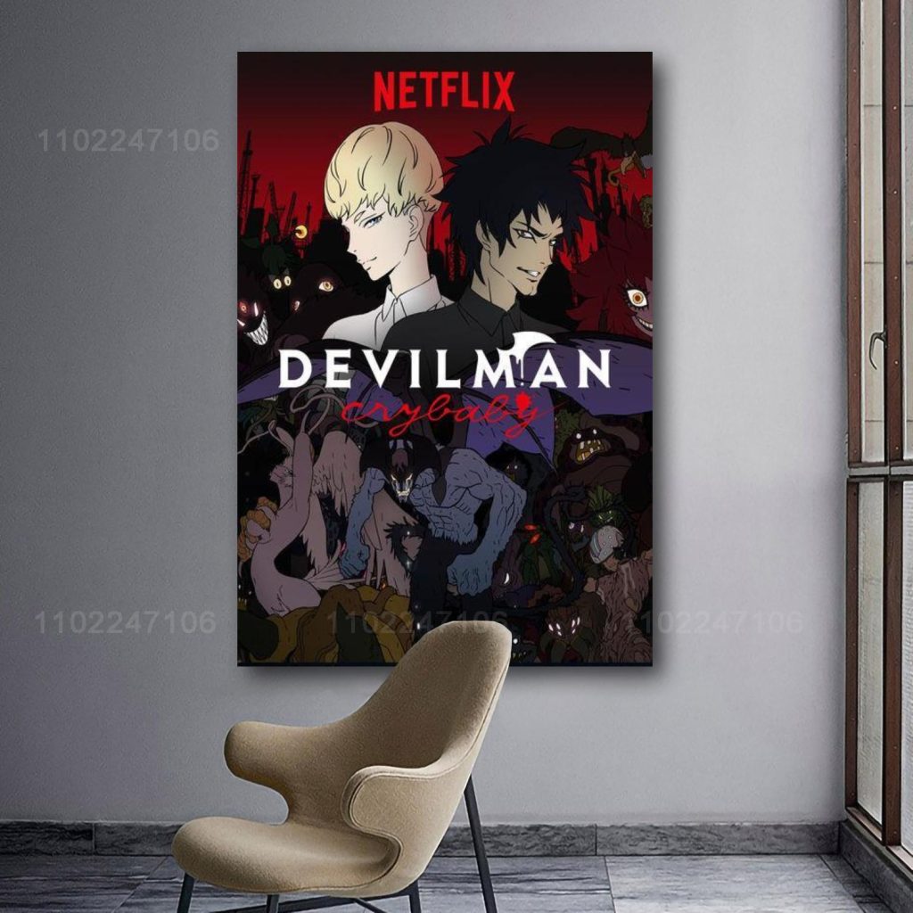 devilman crybaby cartoon 24x36 Decorative Canvas Posters Room Bar Cafe Decor Gift Print Art Wall Paintings 3 - Devil May Cry Store