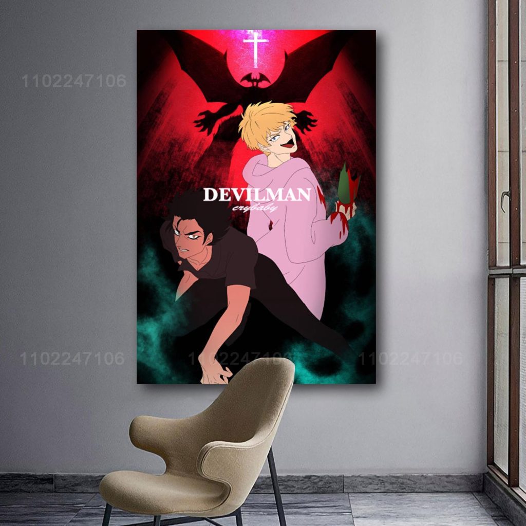 devilman crybaby cartoon 24x36 Decorative Canvas Posters Room Bar Cafe Decor Gift Print Art Wall Paintings 6 - Devil May Cry Store