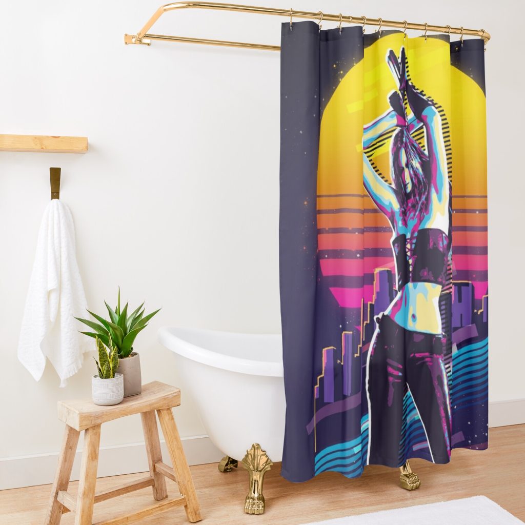 Devil May Cry - Trish (80S Retro) Shower Curtain Official Devil May Cry Merch